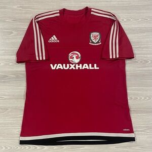 Adidas 2016/17 Wales National Team Soccer Jersey M64061 Red Men’s Size Large